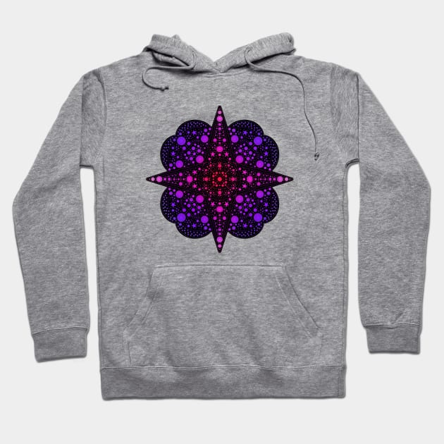 Star Mandala Gradient Pink-Purple Hoodie by GermainArtistry